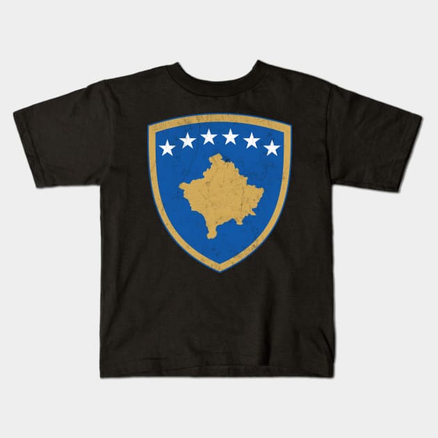 Kosovo // Vintage Faded Style Flag Design Kids T-Shirt by DankFutura